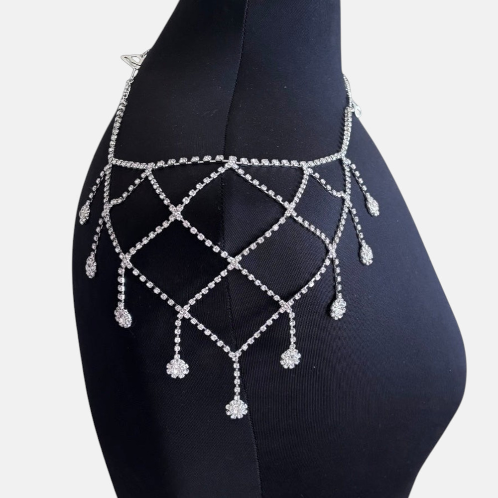 Silver Rhinestone Shoulder Chain